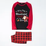 Christmas Matching Family Pajamas It's The Most Wonderful Time Of The Year Black And Red Pajamas Set