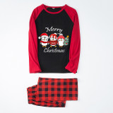 Christmas Matching Family Pajamas Three Penguins Black And Red Pajamas Set