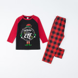 Christmas Matching Family Pajamas It's The Most Wonderful Time Of The Year Elf Black And Red Pajamas Set