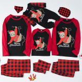 Christmas Matching Family Pajamas Sloth Lights Black And Red Pajamas Set
