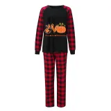 Thanksgiving Day Matching Family Pajamas Peace Love Thanksgiving Pumpkin Black Pajamas Set