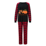 Thanksgiving Day Matching Family Pajamas Peace Love Thanksgiving Pumpkin Black Pajamas Set