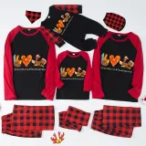 Thanksgiving Day Matching Family Pajamas Peace Love Thanksgiving Turkey Red Pajamas Set