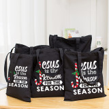 Christmas Eco Friendly Crew Juesus Is The Reason Of The Season Handle Canvas Tote Bag