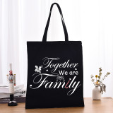 Christmas Eco Friendly Together We Are Family Handle Canvas Tote Bag