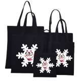 Christmas Eco Friendly Snowflakes Handle Canvas Tote Bag