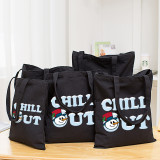 Christmas Eco Friendly Chill Out Snowan Handle Canvas Tote Bag