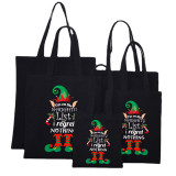 Christmas Eco Friendly Naughty List Elf Handle Canvas Tote Bag