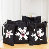 Christmas Eco Friendly Snowflakes Handle Canvas Tote Bag