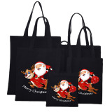 Christmas Eco Friendly Santa Claus With Unicorns Deer Handle Canvas Tote Bag