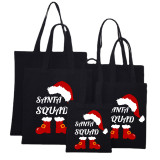 Christmas Eco Friendly Santa Squad Merry Christmas Handle Canvas Tote Bag