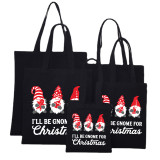 Christmas Eco Friendly Gnomies Ho Ho Ho Handle Canvas Tote Bag