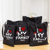 Christmas Eco Friendly Together We Are Family Handle Canvas Tote Bag