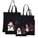 Christmas Eco Friendly Snowan Slogan Handle Canvas Tote Bag