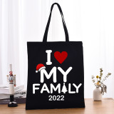 Christmas Eco Friendly Together We Are Family Handle Canvas Tote Bag