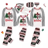 Christmas Matching Family Pajamas Jesus Is The Reason Christmas Trees Seamless Reindeer White Pajamas Set
