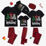 Christmas Matching Family Pajamas Jesus Is The Reason Christmas Trees Black Pajamas Set