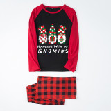 Christmas Matching Family Pajamas Hanging With My Gnomies Black And Red Pajamas Set