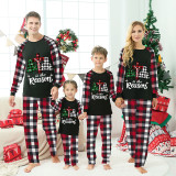 Christmas Matching Family Pajamas Jesus Is The Reason Christmas Trees Black And Red Pajamas Set