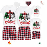 Christmas Matching Family Pajamas Jesus Is The Reason Christmas Trees White Pajamas Set