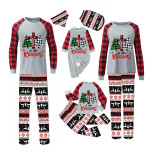 Christmas Matching Family Pajamas Jesus Is The Reason Christmas Trees Seamless Reindeer Gray Pajamas Set
