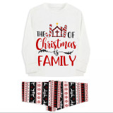 Christmas Matching Family Pajamas The Joy Of Christmas Is Family Seamless Reindeer White Pajamas Set