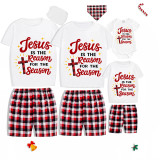 Christmas Matching Family Pajamas Jesus Is The Reason To The Season Gray Pajamas Set