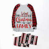 Christmas Matching Family Pajamas The Joy Of Christmas Is Family Seamless Reindeer Gray Pajamas Set