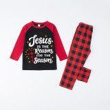 Christmas Matching Family Pajamas Jesus Is The Reason To The Season Black And Red Pajamas Set