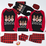 Christmas Matching Family Pajamas Hanging With My Gnomies Black And Red Pajamas Set