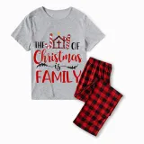Christmas Matching Family Pajamas The Joy Of Christmas Is Family Gray Pajamas Set