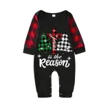 Christmas Matching Family Pajamas Jesus Is The Reason Christmas Trees Black Pajamas Set