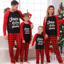 Christmas Matching Family Pajamas Jesus Is The Reason To The Season Black And Red Pajamas Set