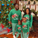 Christmas Matching Family Pajamas Exclusive Design Candy Sloth Green Stripes Pajamas Set
