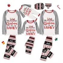Christmas Matching Family Pajamas The Joy Of Christmas Is Family Seamless Reindeer White Pajamas Set