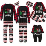 Christmas Matching Family Pajamas Jesus Is The Reason Christmas Trees Seamless Reindeer Black Pajamas Set
