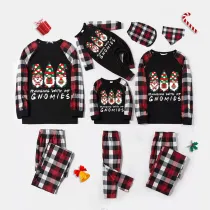 Christmas Matching Family Pajamas Hanging With My Gnomies Black And Red Pajamas Set