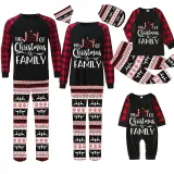 Christmas Matching Family Pajamas The Joy Of Christmas Is Family Seamless Reindeer Black Pajamas Set