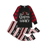 Christmas Matching Family Pajamas The Joy Of Christmas Is Family Seamless Reindeer Black Pajamas Set