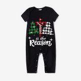 Christmas Matching Family Pajamas Jesus Is The Reason Christmas Trees Black Pajamas Set