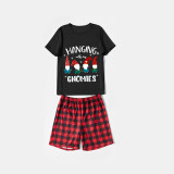 Christmas Matching Family Pajamas Exclusive Design Hanging With My Gnomies Black Pajamas Set