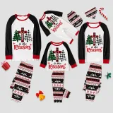 Christmas Matching Family Pajamas Jesus Is The Reason Christmas Trees Seamless Reindeer White Pajamas Set