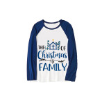 Christmas Matching Family Pajamas The Joy Of Christmas Is Family Blue Plaids Pajamas Set