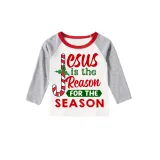 Christmas Matching Family Pajamas Jesus Is The Reason For The Season Gray Pajamas Set