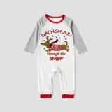 Christmas Matching Family Pajamas Dachshund Through The Snow Gray Pajamas Set