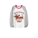 Christmas Matching Family Pajamas Dachshund Through The Snow Gray Pajamas Set