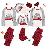 Christmas Matching Family Pajamas Graffiti Hat Gray Pajamas Set