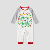 Christmas Matching Family Pajamas Exclusive Design Merry And Bright Gray Pajamas Set
