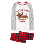 Christmas Matching Family Pajamas Dachshund Through The Snow Gray Pajamas Set