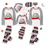 Christmas Matching Family Pajamas Graffiti Hat Gray Pajamas Set